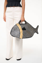 CLEO FISH BASKET TOTE BLACK/NATURAL - STAUD US