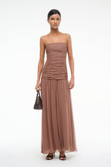 DALTON DRESS MOCHA - STAUD sale