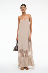DELFINA SILK DRESS DUNE - STAUD US
