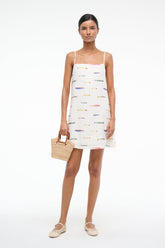 LAURA LINEN MINI DRESS POP SARDINES IVORY - STAUD near me