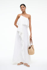 ISA DRESS WHITE EYELET - STAUD sale