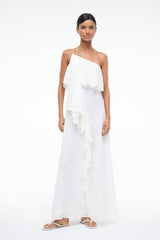 ISA DRESS WHITE EYELET - STAUD sale