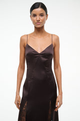 TRINITY SILK DRESS EARTH - STAUD outlet