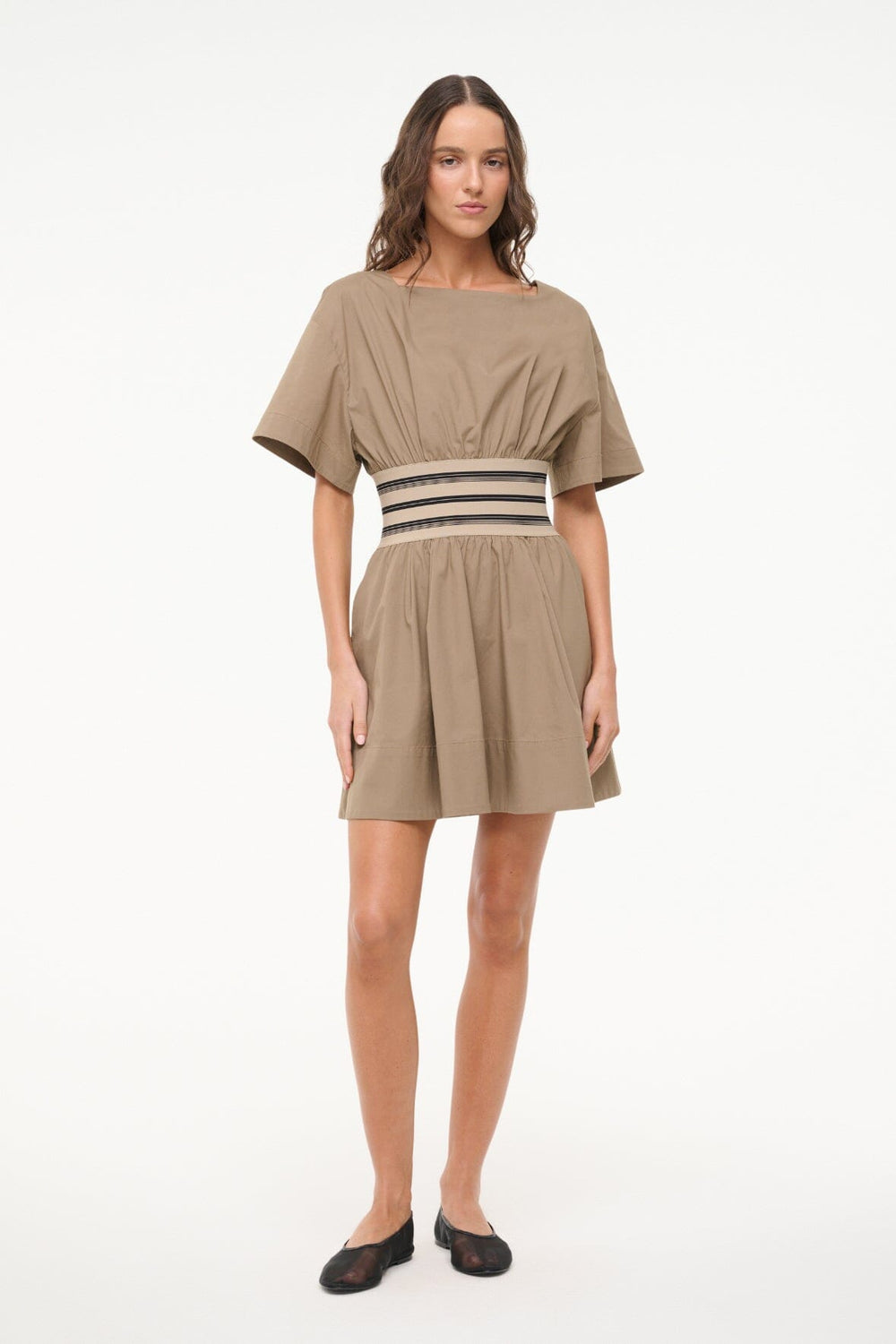 AMY MINI DRESS TAUPE - STAUD US