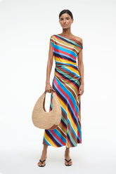 PHARE SILK DRESS MARKET STRIPE - STAUD US