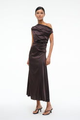 PHARE SILK DRESS EARTH - STAUD for sale