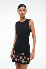 MERCER DRESS DAHLIA DAYDREAM BLACK - STAUD for sale