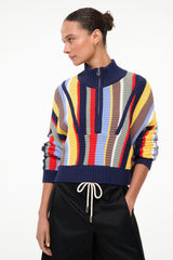CROPPED HAMPTON SWEATER MARKET STRIPE - STAUD US