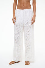 BONFIRE PANT WHITE EYELET - STAUD for sale
