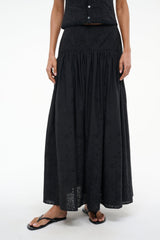 PROCIDA SKIRT BLACK EYELET - STAUD US