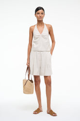 CRUZ LINEN SHORT NATURAL - STAUD outlet
