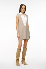 LESLIE MINI DRESS SAND/WHITE - STAUD online