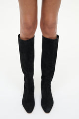 WALLY FLAT BOOT BLACK SUEDE - STAUD outlet