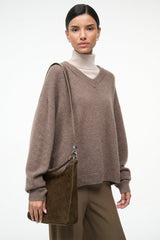 MEL SHOULDER BAG TRUFFLE SUEDE - STAUD online
