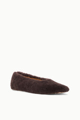 ALBA BALLET FLAT ESPRESSO SHEARLING - STAUD US