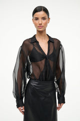 EVE SILK BODYSUIT BLACK - STAUD for sale