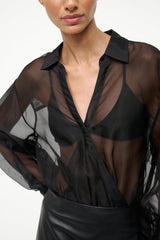 EVE SILK BODYSUIT BLACK - STAUD for sale
