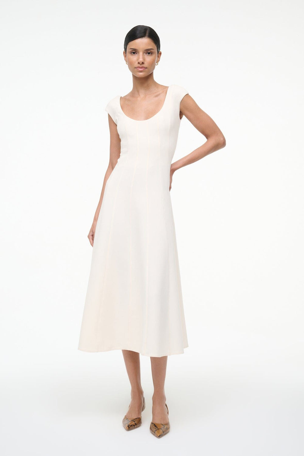 CHARLOTTE DRESS ECRU - STAUD sale