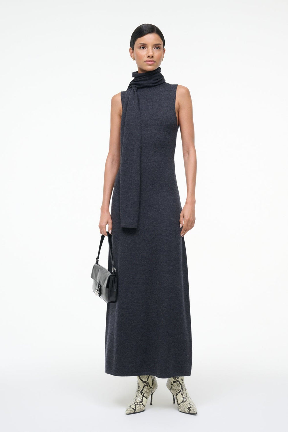 CANAL MIDI DRESS CHARCOAL - STAUD online