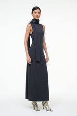 CANAL MIDI DRESS CHARCOAL - STAUD online