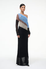 TESSA DRESS COUNTRY BLUE MULTI - STAUD US