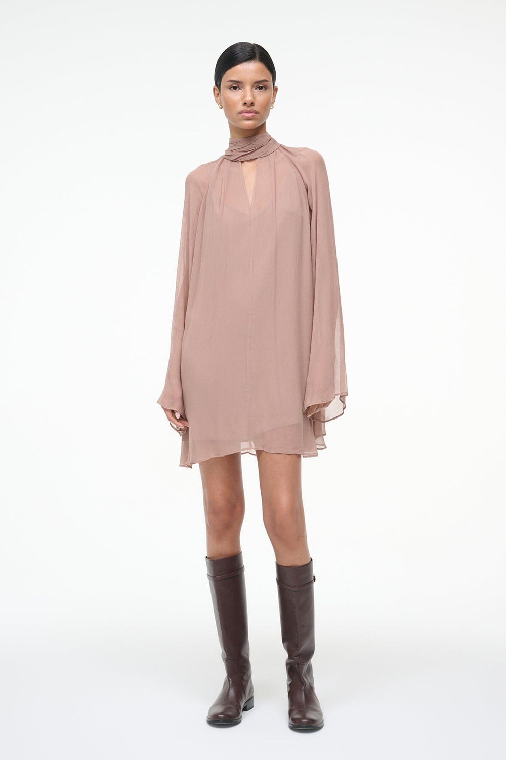 ESTHER MINI DRESS TAUPE - STAUD for sale