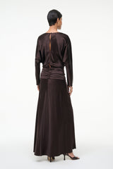 FREDA SILK DRESS EARTH - STAUD for sale