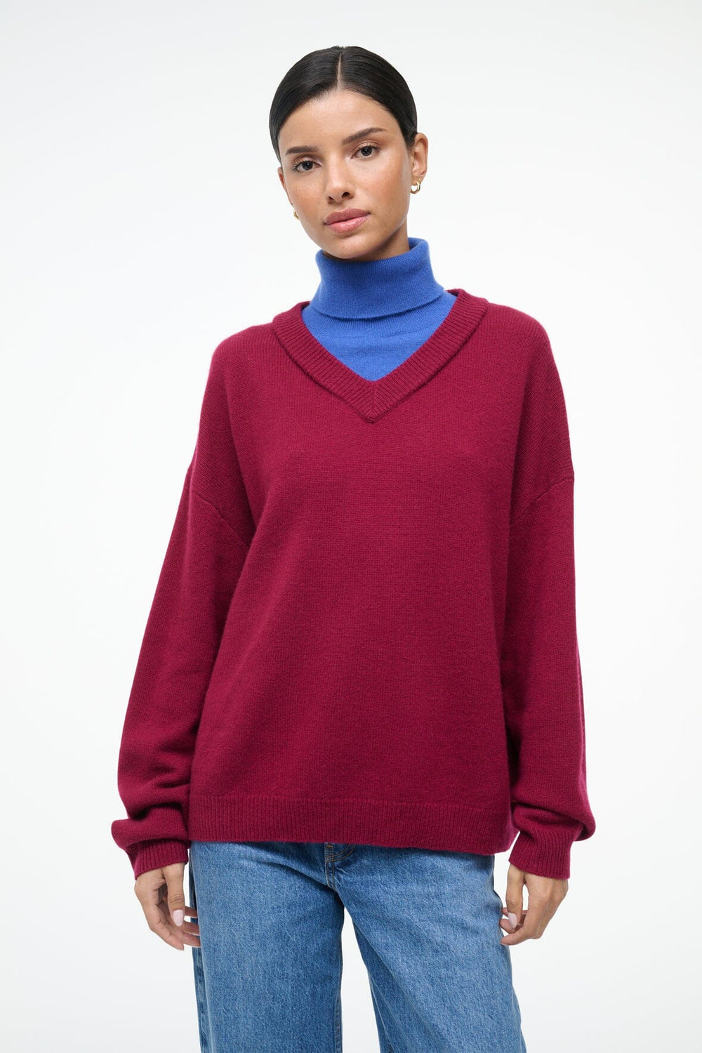 DORIS CASHMERE SWEATER CRIMSON SAPPHIRE - STAUD online