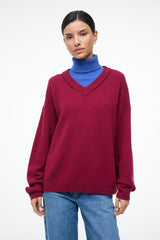 DORIS CASHMERE SWEATER CRIMSON SAPPHIRE - STAUD online