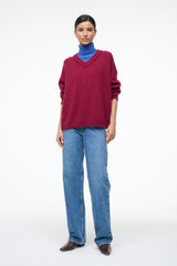 DORIS CASHMERE SWEATER CRIMSON SAPPHIRE - STAUD online