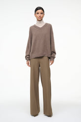 DORIS CASHMERE SWEATER TRUFFLE - STAUD sale