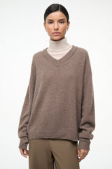 DORIS CASHMERE SWEATER TRUFFLE - STAUD sale
