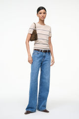 EASY CASHMERE TEE WHISPER STRIPE - STAUD online