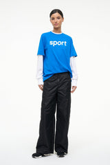 JUNIOR LONG SLEEVE TEE VARSITY BLUE WHITE - STAUD US