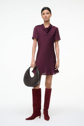 IRIS SILK DRESS SYRAH - STAUD for sale