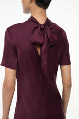 IRIS SILK DRESS SYRAH - STAUD for sale