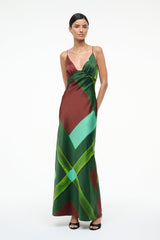 HANK SILK DRESS EMERALD PRISM - STAUD near me