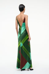 HANK SILK DRESS EMERALD PRISM - STAUD near me