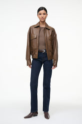 EUGENE LEATHER JACKET TRUFFLE - STAUD near me