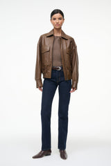 EUGENE LEATHER JACKET TRUFFLE - STAUD near me
