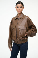 EUGENE LEATHER JACKET TRUFFLE - STAUD near me