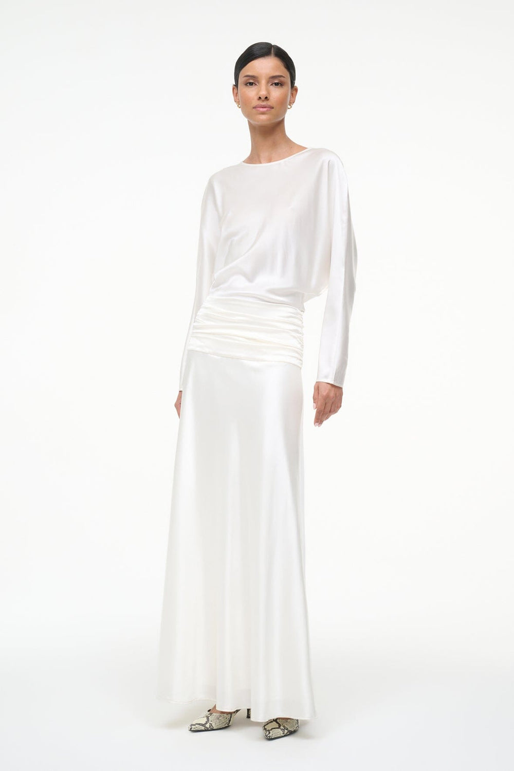 FREDA SILK DRESS IVORY - STAUD outlet