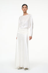 FREDA SILK DRESS IVORY - STAUD outlet