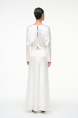 FREDA SILK DRESS IVORY - STAUD outlet