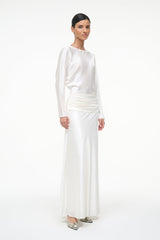 FREDA SILK DRESS IVORY - STAUD outlet