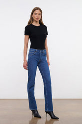 TEDDY STRETCH STRAIGHT JEAN STONE BLUE - STAUD near me