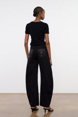 JACKSON BARREL JEAN BLACK - STAUD sale