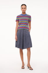 WEEKEND CREW TEE SPECTRUM STRIPE - STAUD US