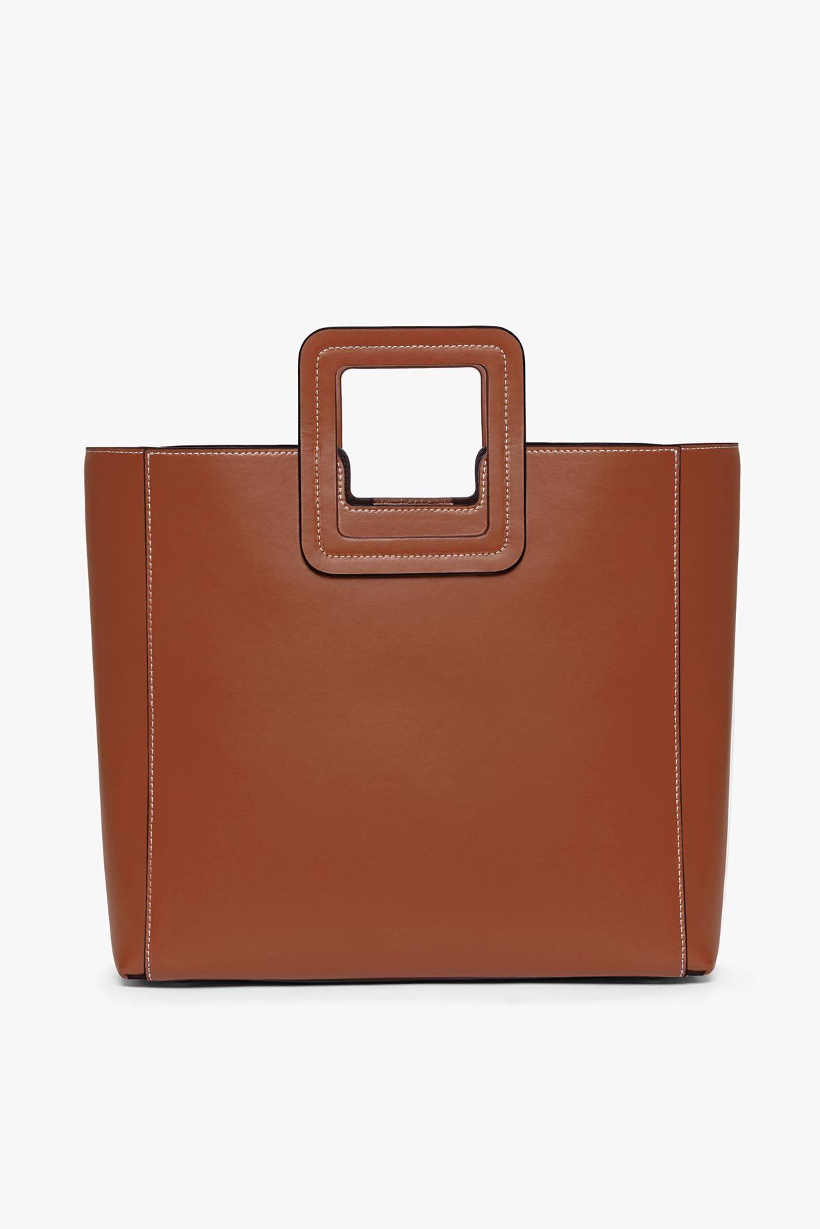SHIRLEY LEATHER BAG SADDLE - STAUD outlet