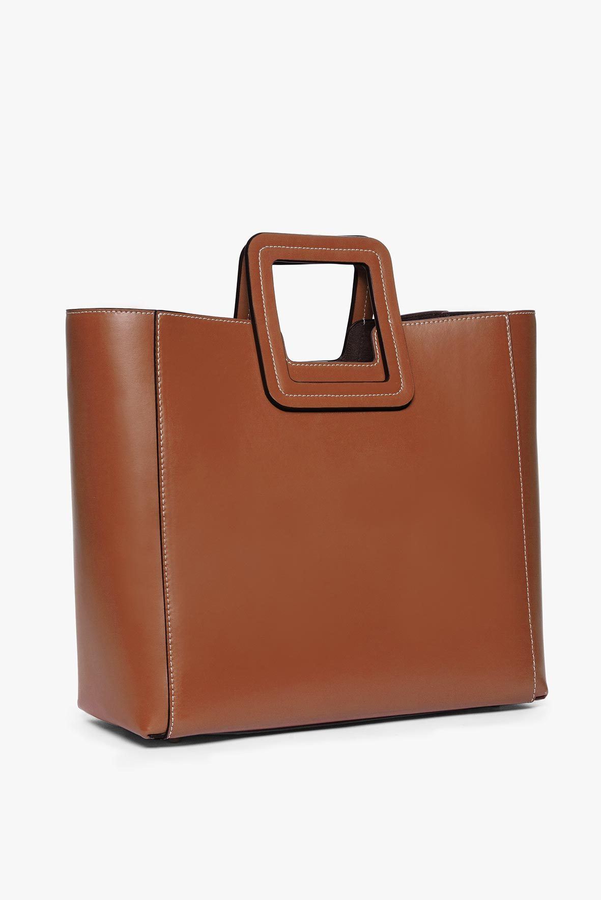 SHIRLEY LEATHER BAG SADDLE - STAUD outlet